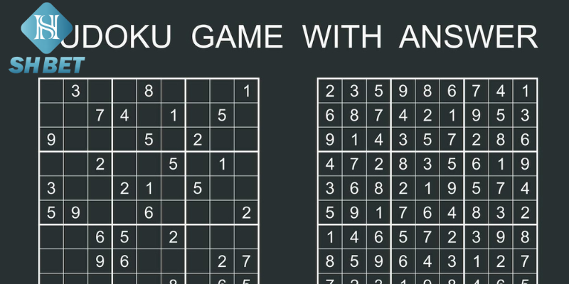 Màn hình chính của trò chơi Sudoku